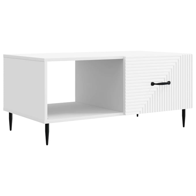 vidaXL - Salontafel - Wit - 90 - x - 50 - x - 40 - cm - Bewerkt - hout