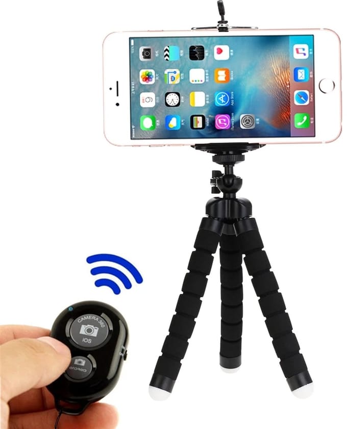 Octopus Mini Statief voor Telefoon - Flexibel Smartphone Tripod met Universele Houder - Camera Monopod Stand - Zwart
