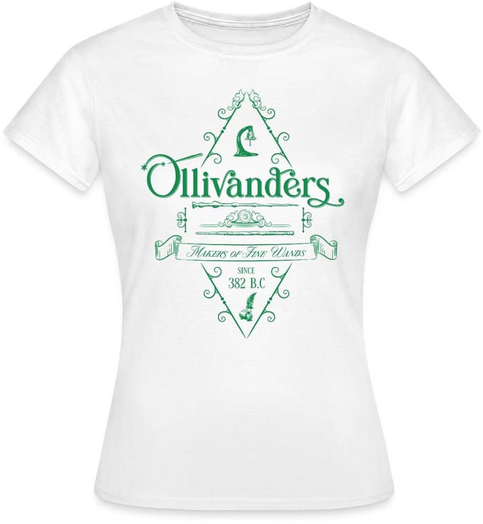 Harry Potter Olivanders Winkel Groen Logo T-Shirt Dames