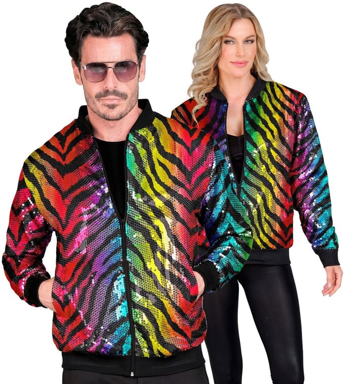 Bomberjack regenboog pailletten