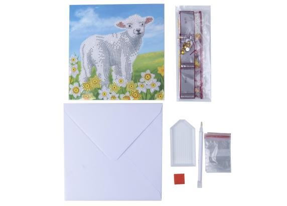 Crystal Card kit diamond painting Little Lamb 18 x 18 cm