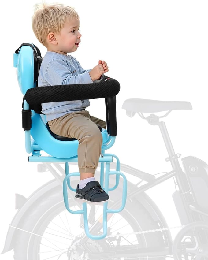 Kinder Fietsstoel - Achterzitje Kind - Samen Fietsen - Veiligheidsbeugel - 6 Mnd - 6 Jaar - Blauw