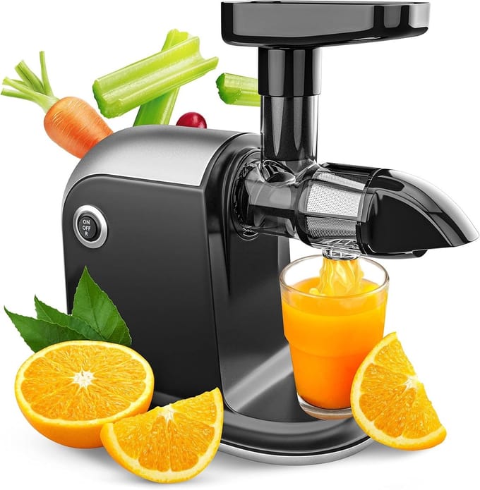 SNJY® Slowjuicer - Juice Maker - Extracteur De Jus - 150W - Zwart/Zilver