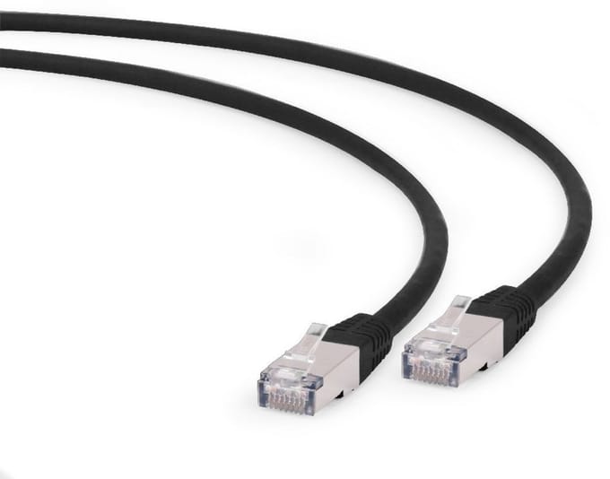 FTP Category 6 Rigid Network Cable GEMBIRD PP6A-LSZHCU-BK-0.5M Black 50 cm