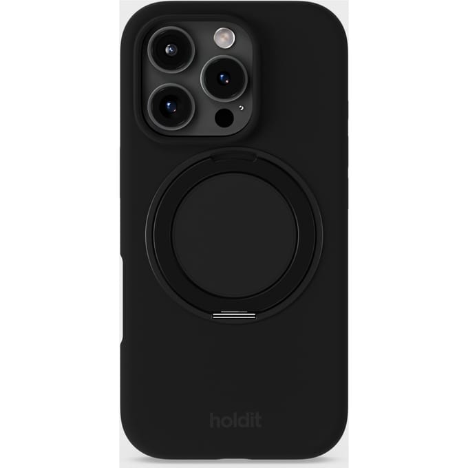 Silicone Stand Case Black iPhone 16 Pro