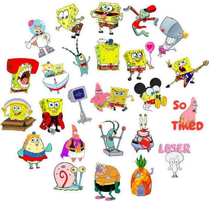 ProductGoods SpongeBob Stickers - 50 stuks - Water- en UV-bestendig
