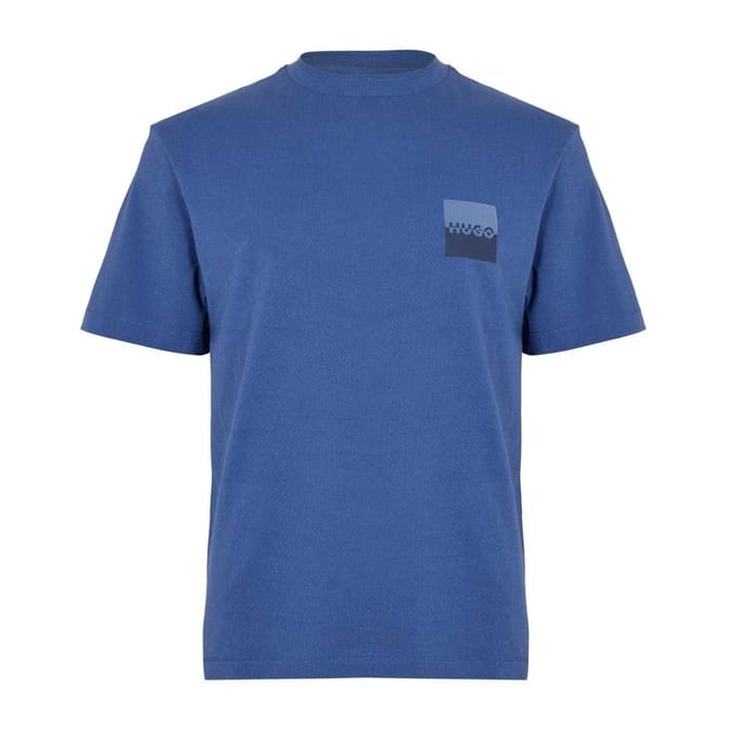 Hugo Heren geribd T-shirt (Medium Blauw)