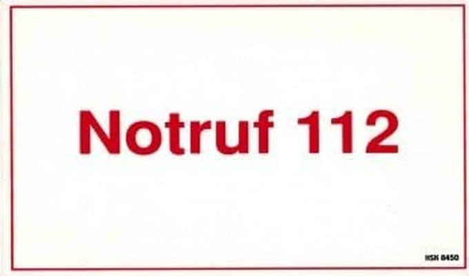Informatiebord Noodoproep 112 Kunststof 25x15 cm