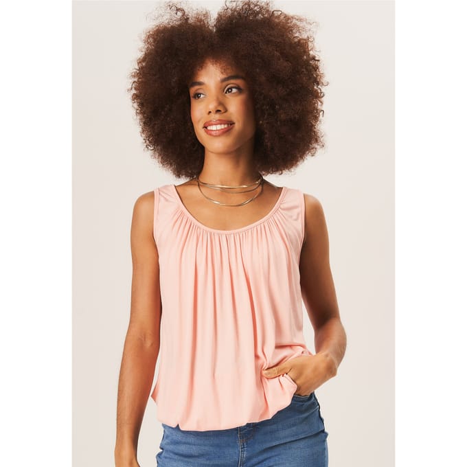 Rouse hals oversized mouwloze top