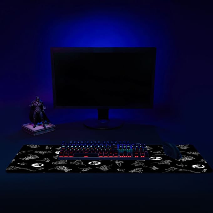 Jurassic Park Outline Dinosaurs Gaming Mouse Mat - Medium