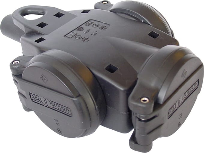 Connectra Hangcontactblok volrubber 3-voudig - IP44 - 230V