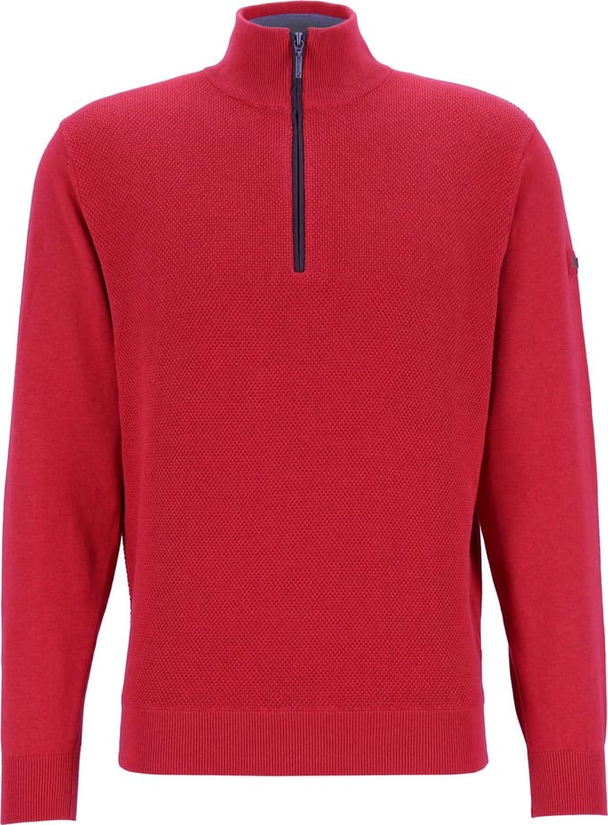 Redmond heren schipperstrui katoen - met rits - rood
