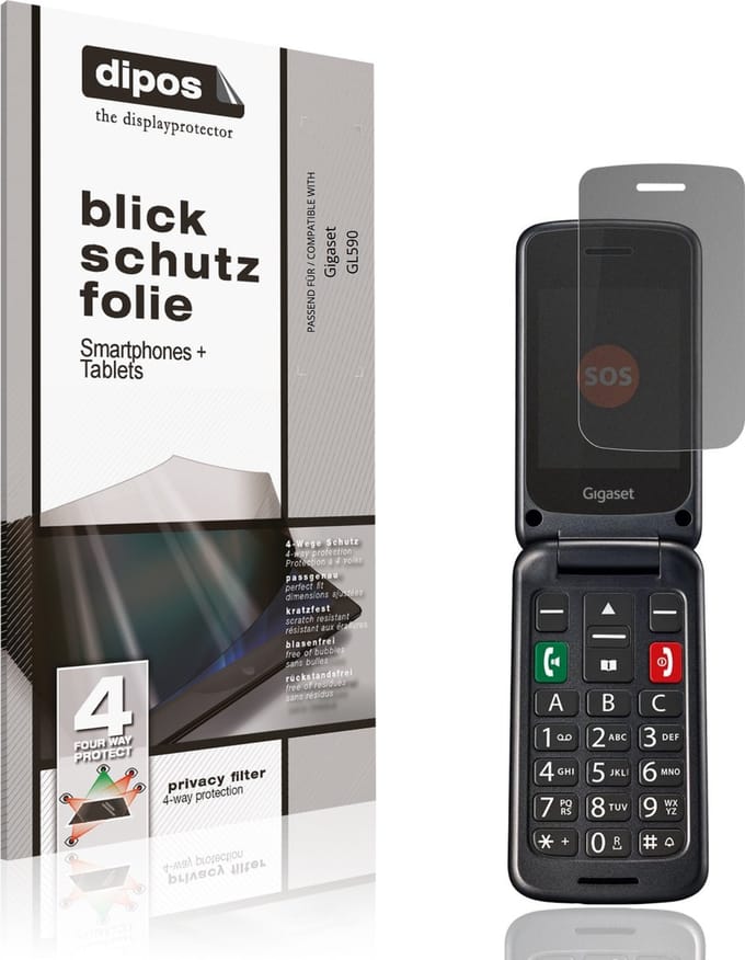 dipos – Matte Privacy Screenprotector geschikt voor Gigaset GL590 | Anti-Spy Beschermfolie