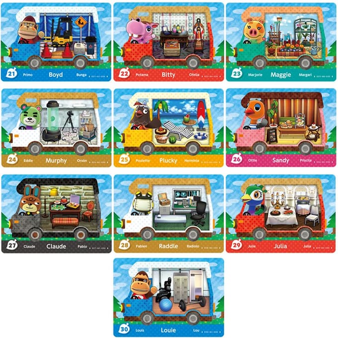 50 PIÈCES Cartes de Jeu Mini RV Animal Crossing Étanches Résistantes à l'Usure Pour NS Switch blue
