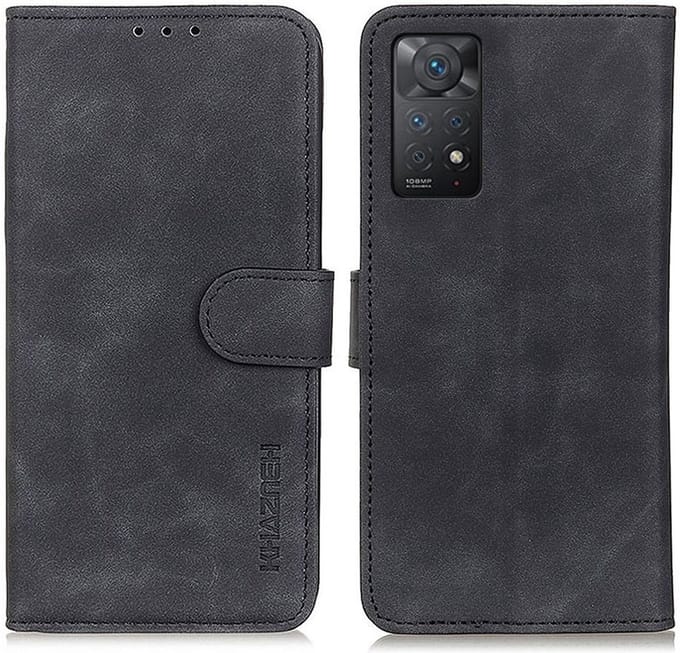 KHAZNEH Xiaomi Redmi Note 11 Pro Hoesje Vintage Wallet Book Case Zwart