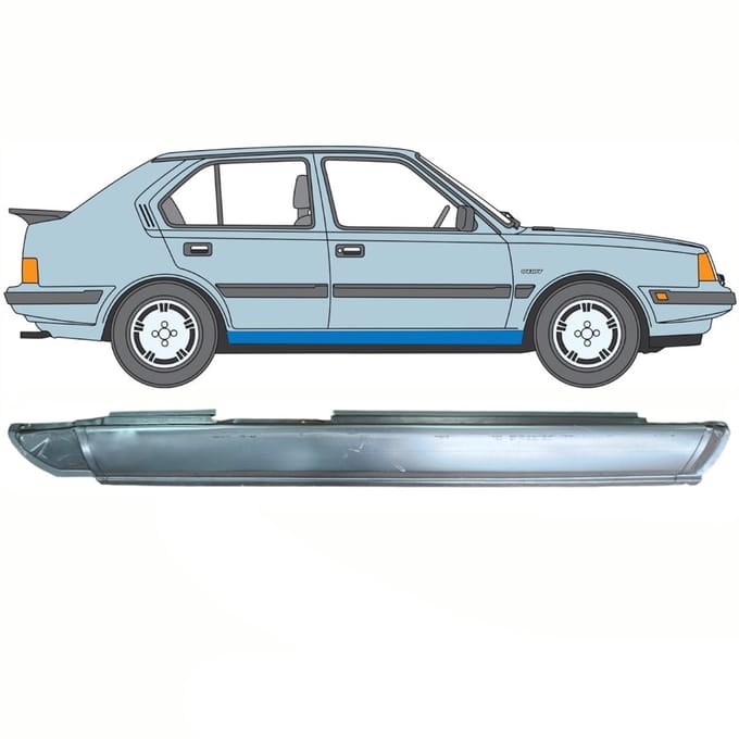 Volledige dorpel voor Volvo 340 360 1975-1991 / Rechts