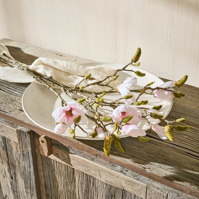 LOBERON Decoratieve bloem set van 2 Aurélines lichtroze