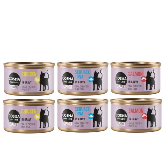 24x80g Cosma Pure Mix (3 soorten) natvoer voor katten