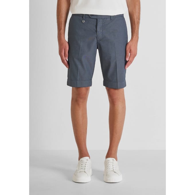shots mager fit man blauw marine