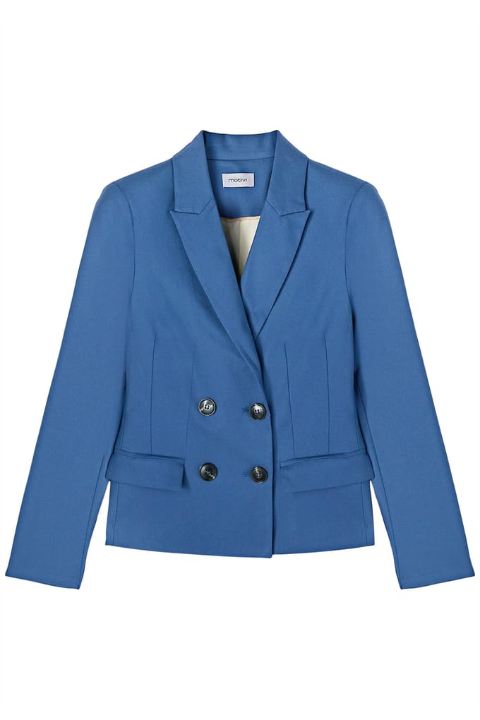 Motivi Polyviscose Double-breasted Jacket Blue Taglia: 44 | Blazers Outlet | Donna | Blu