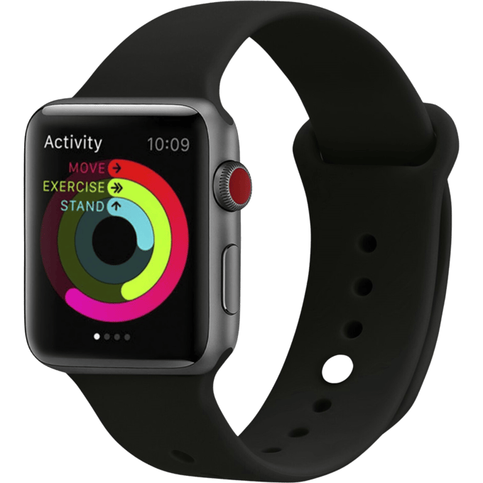 Mocaa Apple Watch Siliconen Horlogebandje 41-42mm Zwart