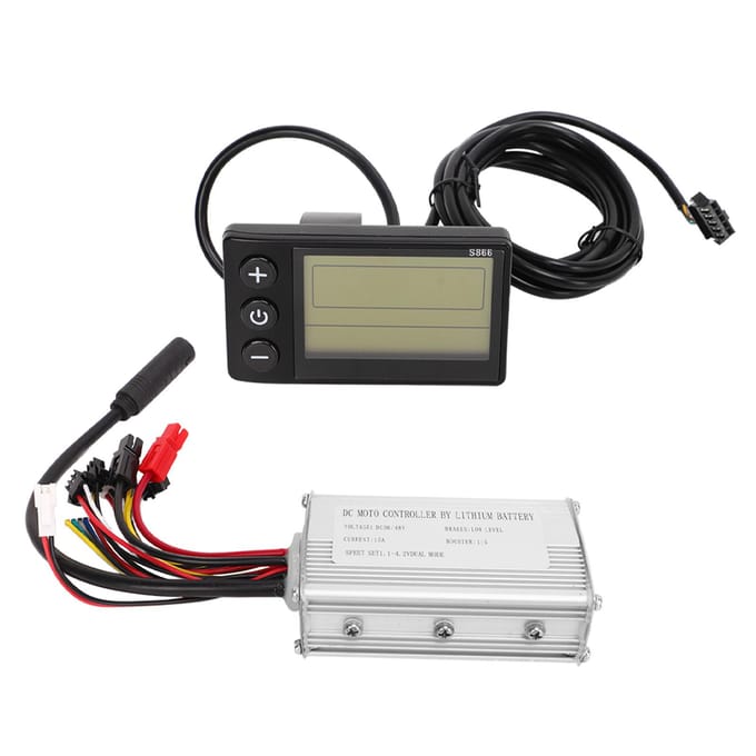 36V 48V 250W Fiets Ombouwset 15A Controller S866 Paneel met Trapondersteuningssensor Draaiknopset black