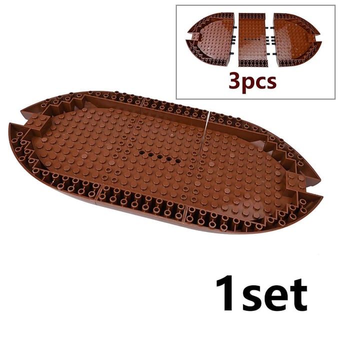 Dly Bruine Oceaanboot Plastic Bouwstenen 8X16X2 Romp Dekplaat Educatief Scheepsmodel Speelgoed Voor Kind Compatibel Met 95227 brown