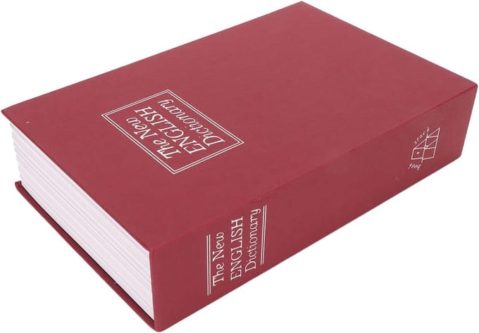 Book Safe Small Distraction Book Safe Storage Box Money Coins Cards Hide Box with Combination Lock Money Hide Box(Red)