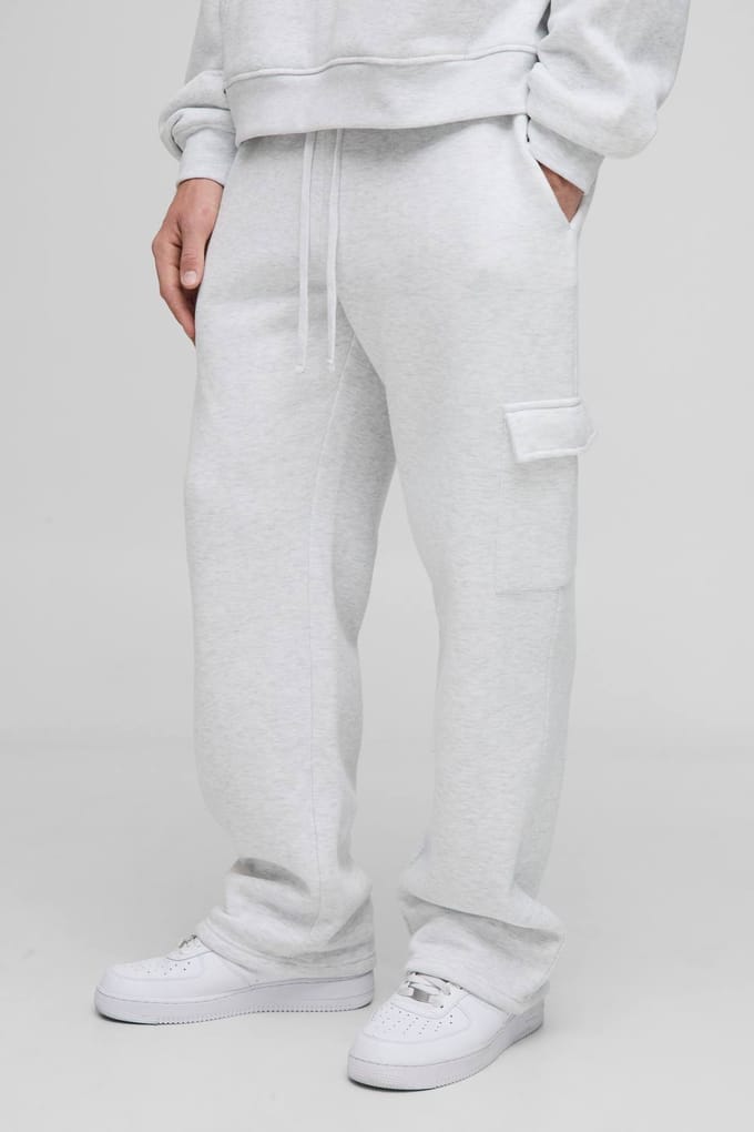 Basis cargo jogger met rechte pijpen | Grey Marl | Size Medium