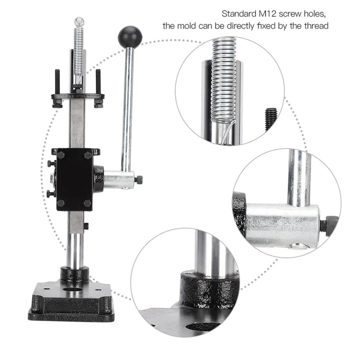 Mini Handmatige Ponsmachine Handgebruik Hakken Stil Leer Stempelen Gatenmaker gray