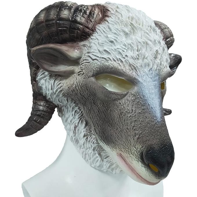 Schaapmasker, feestdier hoofddeksel One size fits all adults wit