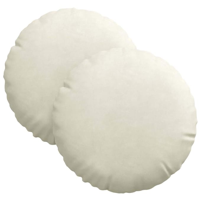 vidaXL - Zitkussens - 2 - st - Fluweel - Crème - Ø30 - x - 13 - cm