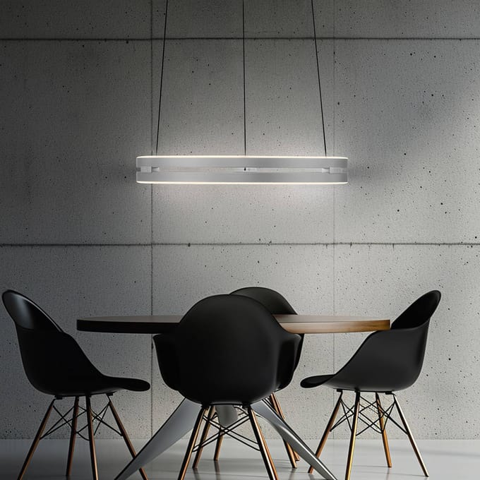 LED hanglamp PURE E-Loop, stone, Ø 50 cm, aluminium, CCT
