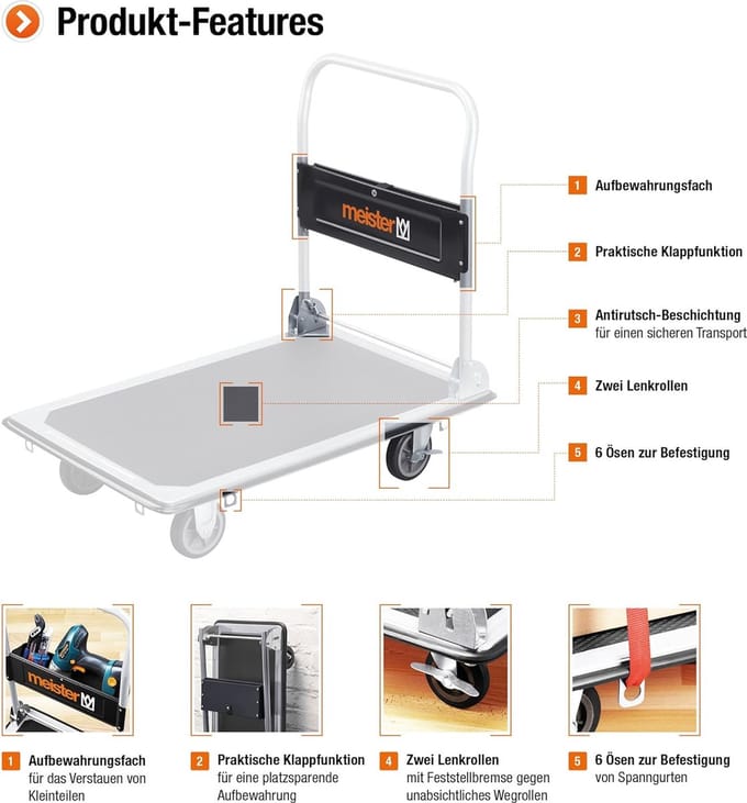 transportwagen - steekwagen, transportwagen, multifunctionele trolley, 300 kg