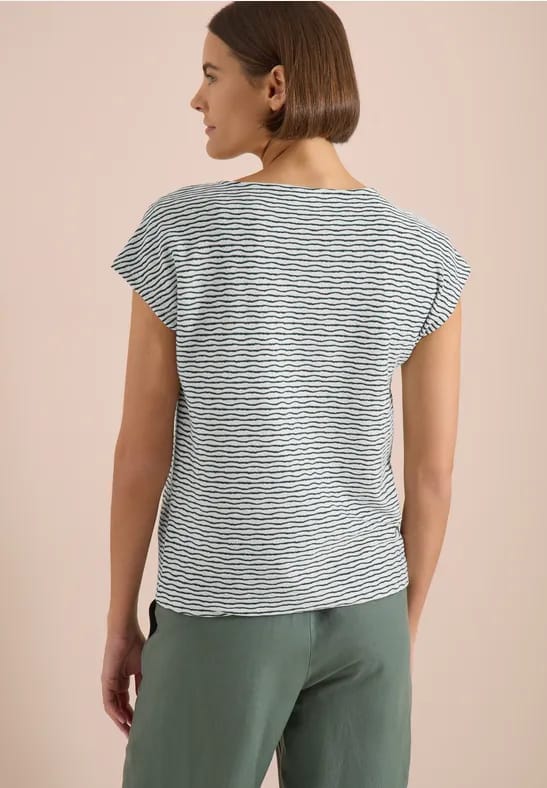 Shirt met boothals en strepen