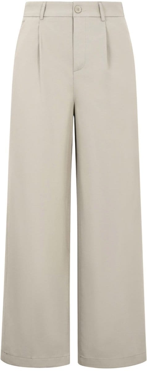 Comfortabele Geweven Polyester Damesbroek met Rechte Pijpen - Kaki - Maat L