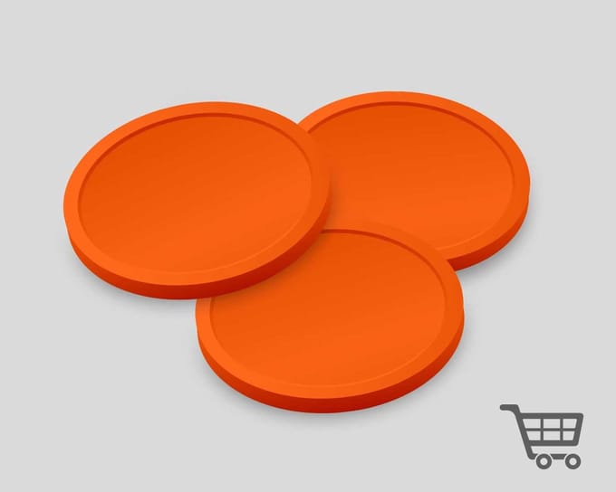 Blanco Winkelwagenmunten 23mm / Betaalmunten (per 250 stuks) - ORANJE