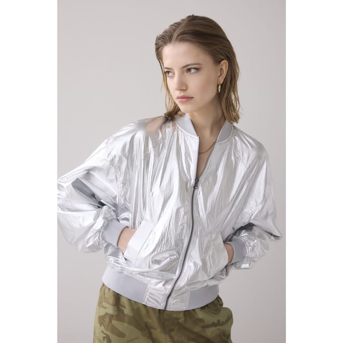 Summum Woman Bomber Metallic Silver Taglia: L | Bomber Outlet | Donna | Grigio