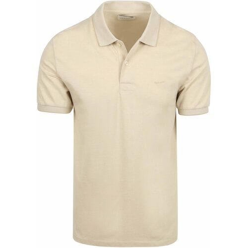 Polo Shirt Korte Mouw Gant 2Tone Piqué Poloshirt Ecru