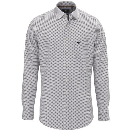 Fynch-Hatton Overhemd Abstract Minimal Pattern Hazel / male
