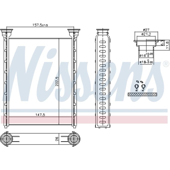 Warmtewisselaar, interieur verwarming NISSENS 707214