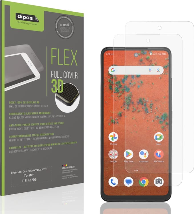 dipos FLEX – 2x Matte Screenprotector geschikt voor Telstra T-Elite 5G | Volledige Schermbescherming | Case-Friendly