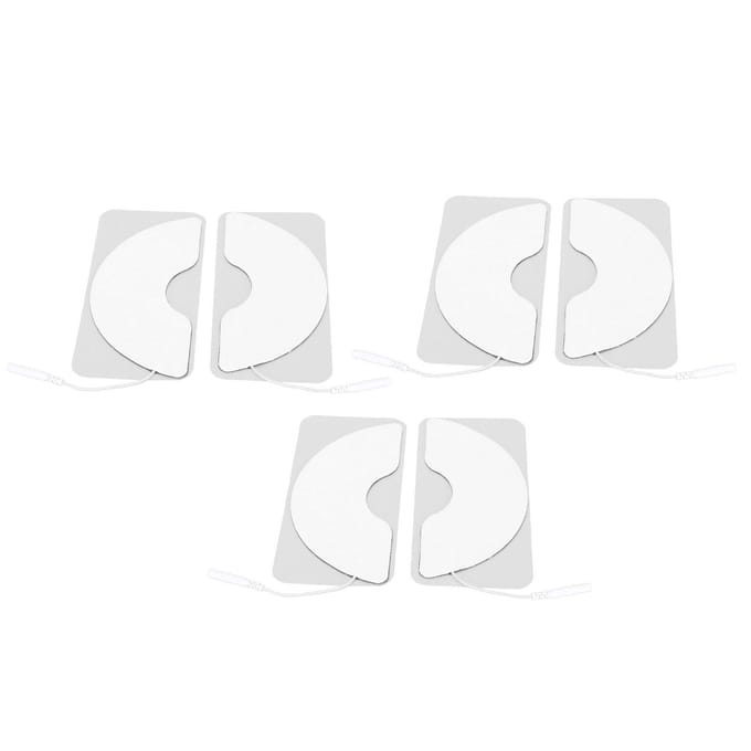 6 stuks Elektrode Pleisters Herbruikbare Borst Elektrode Pleisters Zelfklevend Spierstimulator Elektroden white