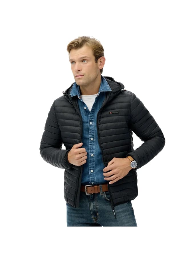 Superdry - Lite Fuji jas met capuchon - Heren - Gewatteerde jassen