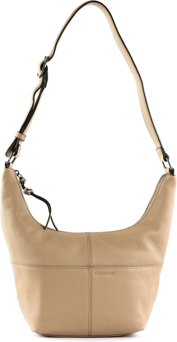 FREDsBRUDER Leren Schoudertas Pruvia Small Bucket Sand Beige