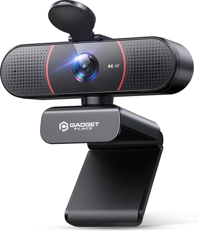 4K Ultra HD Pro Webcam met Ruisvrije Microfoon - Incl. Webcam Cover en USB Adapter - Voor Laptop en PC - Windows en Mac