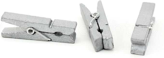 Mini Wasknijpers - Houten Clips - Scrapbooking Ambachten - Massief Houten Constructie - 1 3/8 inch - Zilver