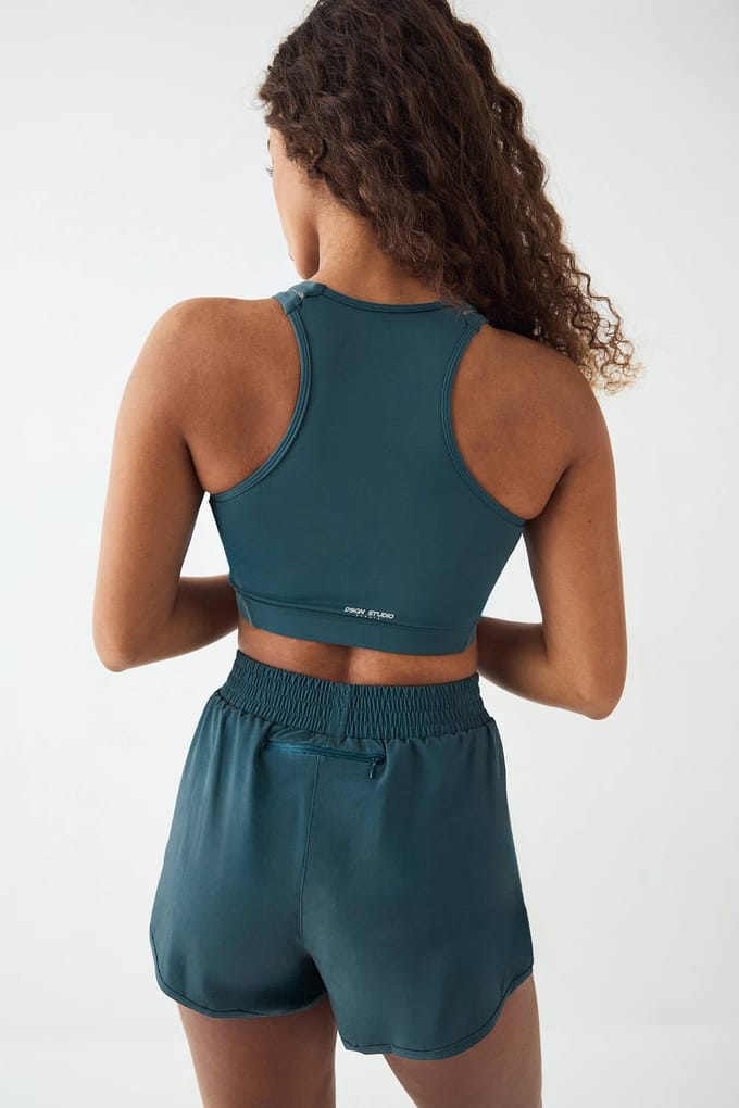 Dames DSGN Studio Reflecterende Binding Ultra Sculpt Sport BH | Teal | Maat: XS