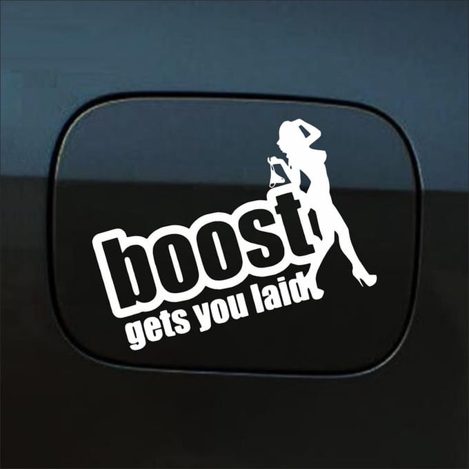 Bumpersticker - Boost Get You Laid - 13 X 18 - Wit