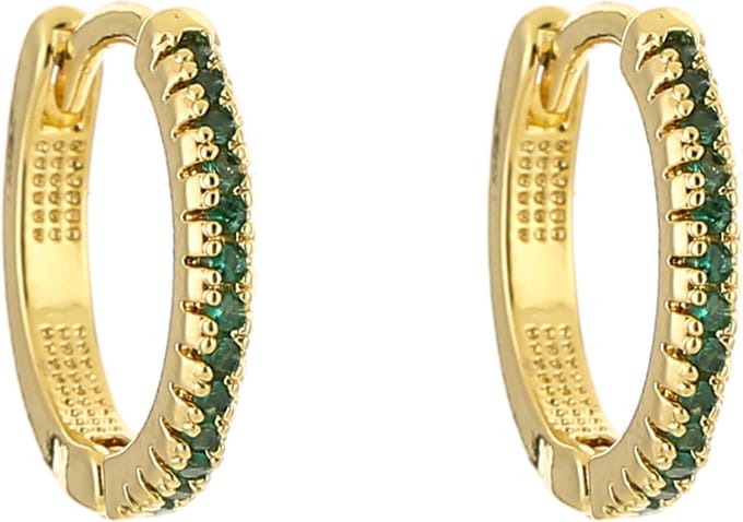 Bijoutheek Oorringen strass goud Zwart